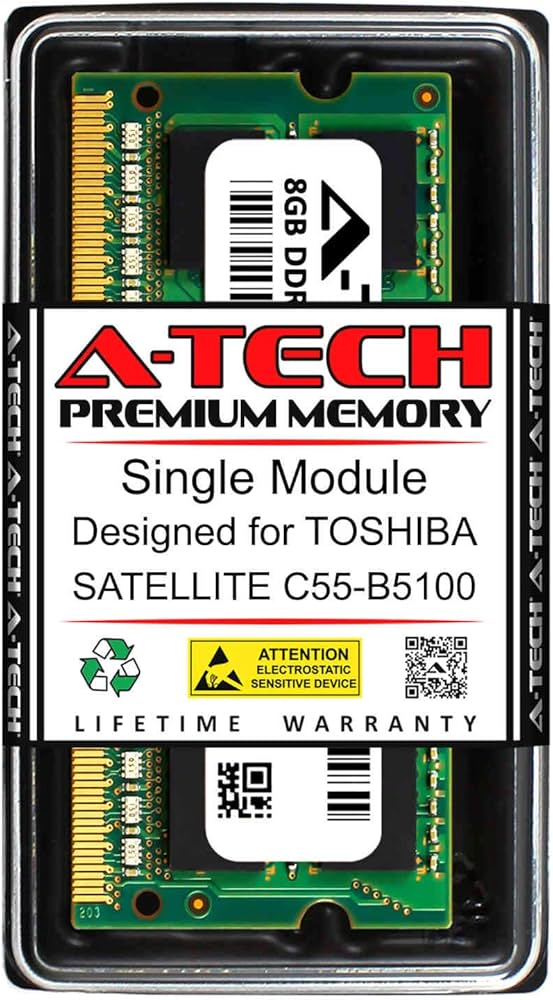 Amazon.com: A-Tech 8GB RAM for Toshiba Satellite C55-B5100 | DDR3